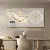 Pintura Decorativa para Restaurante de Luxo 2026 Novo Modelo Relógio Eletrônico Sala de Estar de Alto Padrão Mesa de Jantar Parede de Fundo Calendário Perpétuo Arte de Parede