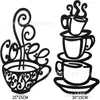 Metal Hierro Taza de Café Decoración de Pared Letrero de Arte Decoración de Pared de Taza de Café Manualidades Pared de Fondo Pared de Cocina Colgante de Pared Silueta