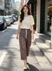 Calças Pantalona Tendência 2026 Algodão Seda Calças Cropped Versátil para Casa e Uso Externo Muitos Padrões Atacado
