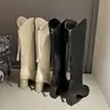 Botas Altas de Tacón Grueso Versátiles Estilo Británico Adelgazantes Hasta la Rodilla para Mujer Botas de Montar Nuevo Modelo Otoño e Invierno 2025