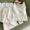 Pijama de Algodón Nube Nuevo Estilo de Verano para Mujer, Tirantes con Estampado de Puntos de Colores, Shorts con Almohadillas en el Pecho, Ropa Exterior Estilo Girly, Ropa para el Hogar