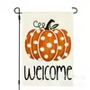 Bandera de Jardín de Elfo de Calabaza y Hoja de Arce de Acción de Gracias Transfronteriza Fondo de Otoño Bandera Decorativa Bandera Colgante para Jardín Exterior