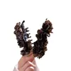 Pinza de Plátano Estampado de Leopardo Floral Vintage para Mujer, Pinza de Garra Grande para la Parte Posterior de la Cabeza, Pinza Vertical, Accesorio para el Cabello, Adorno para el Cabello