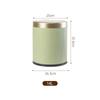 Papelera doméstica estilo lujo ligero con tapa, borde dorado, doble capa, gran diámetro, para cocina, sala de estar, oficina, papelera redonda grande