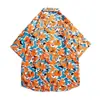 Camisa Floral de Pareja Hawaiana para Hombre Estilo Retro Hong Kong Moderna Verano Joven Holgada Vacaciones en la Playa Camisa de Manga Corta Floral