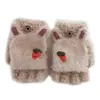 Luvas Quentes Infantis para Meninos e Meninas de 3-6 e 12 Anos, Fofas para Estudantes com Tampa Flip-Top, Luvas de Dedo Inteiro/Meio Dedo de Uso Duplo