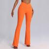 Pantalones de yoga acampanados de pierna ancha, estilo europeo y americano, con cintura alta y realce de cadera, informales, ajustados, para mujer, para bailar y fitness.