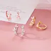 Brincos de Prata Esterlina S925 Nalan Estilo Ins Fresco e Doce Design de Nicho Diamante Três Borboletas M06939