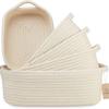 Set de Cinco Piezas Estilo Ins Escandinavo de Cuerda de Algodón Cesta de Almacenamiento de Juguetes para Snacks Cesta de Almacenamiento Tejida de Cuerda de Algodón Cesta de Almacenamiento para el Hogar