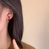 Pendientes Redondos de Esmalte Vintage Inspirados en Celebridades, Negro y Blanco con Esmalte de Goteo, Estilo Lujo Ligero de Otoño e Invierno