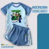 Traje de baño de Minecraft para niños, Traje de baño de dos piezas de manga corta para niños mayores, Conjunto de traje de baño de secado rápido 7