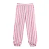 Atacado Fabricante de Roupas Femininas Transfronteiriço 2026 Novo Estilo Conjunto de Top Listrado com Botões e Lapela Dupla com Calça Listrada Plissada