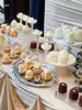 Soporte de Exhibición de Postres para Banquete de Bodas Color Crema, Soporte para Pausa de Té de Negocios, Soporte de Exhibición de Pasteles de Cumpleaños con Sentido del Orden