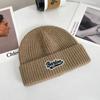 Gorro de lana de cabeza grande para hombre, de invierno, grueso, cálido, con protección para las orejas, tejido con letras, estilo japonés, sencillo y combinable, para mujer.