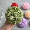 Flor de Crisantemo de Bola de Terciopelo de Nieve de Cabeza Única Decoración de Arco de Flores de Plomo para Techo de Auditorio de Bodas Flor Artificial Flor de Simulación de Boda Bola de Cebolla