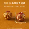 Partículas de Cristal de Cinábrio Areia de Sangue Contas de Areia Vermelha Areia de Cristal Contas Redondas Contas Soltas Acessórios para Joias DIY Produtos Semi-Acabados Atacado