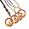 Collar de Oro Imitación Shunxin Colgante para Hombre y Mujer Hebilla de Seguridad Colgante Bañado en Oro Anillo Mano de Buda Estilo Antiguo Llavero para Pareja