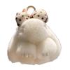 Pingente de Laço Pelúcia Pelo de Coelho Rex Chaveiro Desenho Animado Fofo Pingente de Bolsa Acessório Feito à Mão