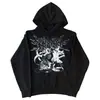 Sudadera con capucha de invierno transfronteriza europea y americana 2025, unisex, estilo oscuro, gótica, casual, de alta costura, moda única
