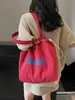 Bolsas para Mulheres Estilo Coreano Nova Bolsa de Ombro de Nylon Estampada com Letras Casual Versátil Leve com Cordão Grande Capacidade Bolsa Tote
