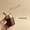 Tubo corto de latón con boquilla, tubería de cobre vintage portátil con filtro, doble propósito para tabaco seco, desmontable y lavable, al por mayor