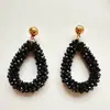 Pendientes Colgantes de Cristal Tejido Hechos a Mano Forma de Gota Estilo Coreano Joyería Popular Pendientes Transfronterizos Lujo Ligero y de Gama Alta