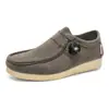 Novo Estilo de Outono Sapatos Caracol com Fivela Giratória para Meninos Tamanho Grande Mocassins Casuais de Solado Macio Sapatos de Couro Finos para Dirigir Couro Genuíno 45