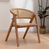 Mesa y sillas de ratán tejidas balcón ocio silla de ratán tienda de té con leche exterior mesa y sillas de ratán tejidas tienda de catering comercial silla de comedor tejida de ratán de madera maciza