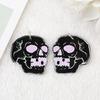 Impresión acrílica de Halloween, murciélago, calavera, gato, accesorios de resina para bricolaje, pendientes, collar, material