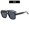Novos Óculos de Sol Fashion de Armação Grande Quadrada com Lentes Duplas para Proteção Solar Óculos de Sol Personalizados para Uso Externo Europeus e Americanos