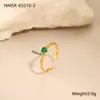 Anillo Corazón Zirconia Transfronterizo Anillo Acero de Titanio No se Desvanece Exquisito Versátil Acero Inoxidable Anillo Abierto Anillo
