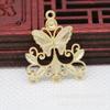 Yiwu Gold Ray color oro cobre chapado DIY gota de aceite imitación punto Esmeralda azul ardiente mariposa colgante poroso accesorios para tocado B2426