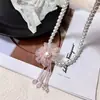 Colar de Pérolas Romântico Sexy Gargantilha Flor Colar para Pescoço Corrente para Clavícula Feminina Corrente de Pescoço de Luxo Leve Nicho
