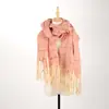 Bufanda Verde Menta para Otoño e Invierno, Bufanda con Atmósfera Estilo Coreano para Mujer, Calentador de Cuello, Bufanda Chal de Felpa, Venta al por Mayor de Fábrica