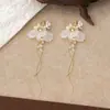 Pendientes de Borlas de Pétalos Súper de Hada, Suaves y Dulces, Estilo Retro Francés, Lujo Ligero, Gama Alta, Elegantes y Lindos, Accesorios para Orejas de Estilo Festivo