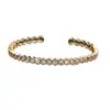 Pulsera abierta de una fila de circonitas con diseño geométrico de panal estilo francés, diseño de nicho de moda popular, joyería de lujo ligero para el día a día, regalo para novia