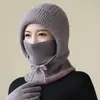 Chapéu Aconchegante de Veludo Espesso para Mulheres no Inverno Multifuncional para Ciclismo ao Ar Livre Proteção para as Orelhas Quente e à Prova de Frio Chapéu de Tricô Chapéu de Peça Única