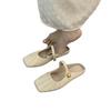 Zapatos de Exterior Planos Baotou de Media Pantufla para Mujer Mary Janes 2025 Nuevos de Primavera y Verano Más Fáciles de Combinar Sandalias Mula Perezosas