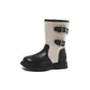 Botas vaqueras retro de retazos para niña 2026 nuevas botas de otoño para niño con tacón grueso, disponibles para venta al por mayor