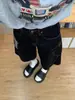 Shorts jeans largos bordados estilo americano para mulheres, novo modelo de verão, plus size, modelagem solta, emagrecedor, calças de comprimento três quartos