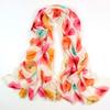 Bufanda de Lana 80% Estampado Digital al por Mayor Otoño e Invierno Chal de Cachemira para Mujer Planta Floral Artístico Retro