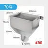Embudo de Lluvia de Acero Inoxidable 304, Colector de Agua de Tubería de Drenaje Engrosada, Embudo de Acumulación de Agua de Pared, Embudo de Drenaje Cuadrado 201