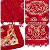 Alfombra de Bendición de Boda Bordada con la Palabra "Fu" para Cien Bendiciones, un Nacimiento Temprano de un Niño Precioso, la Prensa de la Cama de la Novia, una Colección Completa de Artículos de Preparación para la Boda para la Mujer