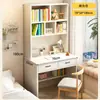 Combinação de escrivaninha e estante, escrivaninha estudantil para uso doméstico, escrivaninha para quartos de meninas, mesa de computador estreita para escritórios em quartos, projetada para ser colocada contra a parede