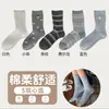 Calcetines de algodón sin costuras para otoño e invierno para mujer, calcetines largos de encaje gris azulados lindos, calcetines de algodón versátiles, calcetines largos estilo Miu