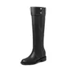 Chuyuji 2026 Nuevas Botas Largas de Estilo Coreano con Punta Redonda para Mujer, Botas de Mezclilla Adelgazantes y que Aumentan la Altura, Botas de Montura