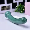 Punta de cristal verde aventurina natural de 18 cm para masaje, bolígrafo de punta, varita de masaje, varita vulvar, gema, pene, Yin