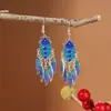 Pendientes de Pavo Real para Minorías Étnicas, Regalos Retro de Plata Miao Estilo Étnico, Accesorios de Pendientes Vintage de Imitación Plata
