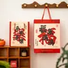 2026 Nova Bolsa de Mão Estilo Chinês Vermelha Sacola de Presente de Ano Novo Sacola de Presente de Feriado Sacola de Papel Rígido com Cartão Sacola de Presente Acompanhante
