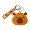 Bolsa de Monedas Creativa de Silicona Capibala Llavero para Mujer Linda Caricatura de Capibara Bolsa para Auriculares Colgante para Pareja